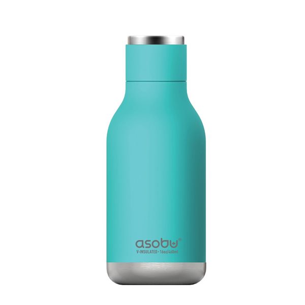 Asobu URBAN Turquoise 16 oz Vacuum Insulated Water Bottle