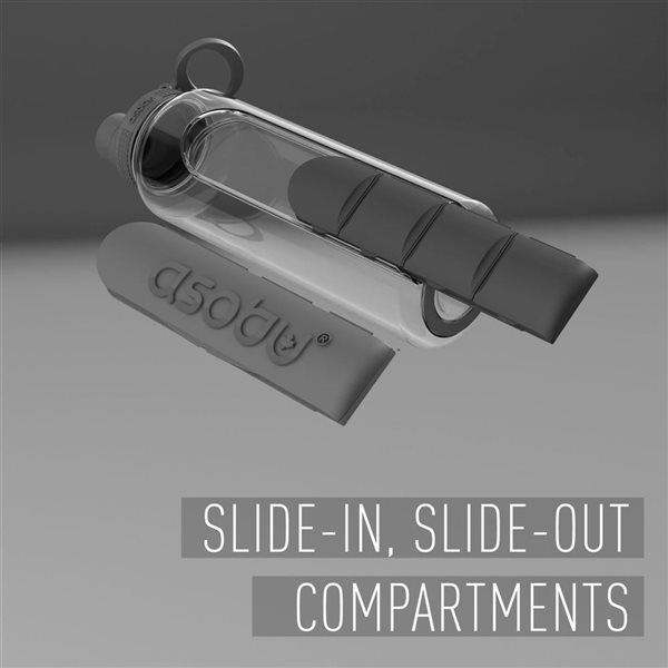 Asobu Electrolyte 40oz Large Sports Water Bottle with Interchangeable Packet and Pill Storage Compartments Durable