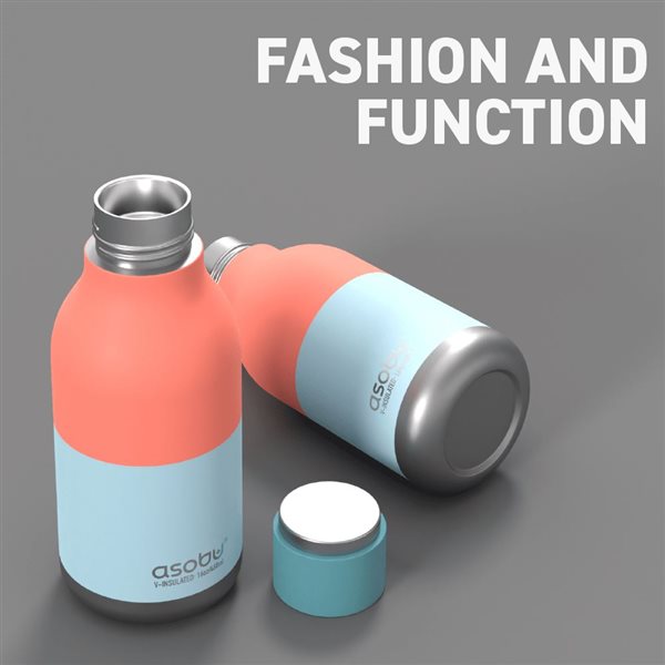 Asobu URBAN Pastel Teal 16 oz Vacuum Insulated Water Bottle