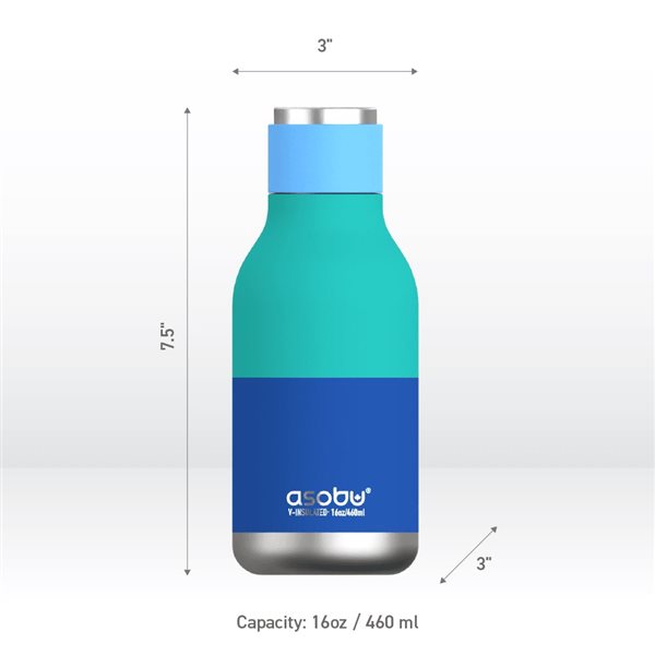 Asobu URBAN Pastel Blue 16 oz Vacuum Insulated Water Bottle