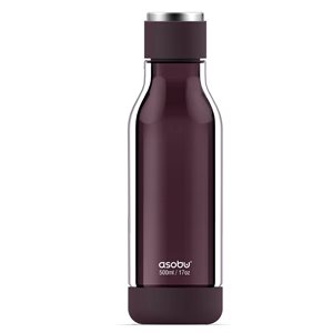 Asobu Inner Peace Burgundy 17 oz Glass Water Bottle