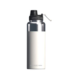 Asobu Mighty White 40 oz Double Wall Vacuum Insulated Stainless Steel Flask