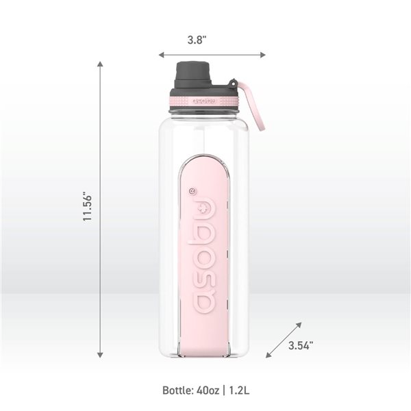Asobu Electrolyte 40oz Large Sports Water Bottle with Interchangeable Packet and Pill Storage Compartments