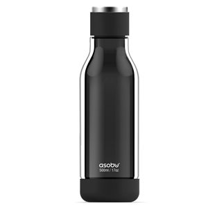 Asobu Inner Peace Black 17 oz Glass Water Bottle