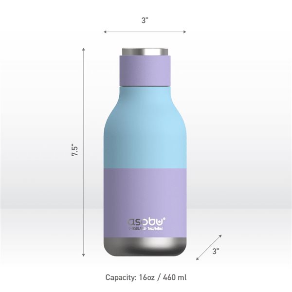 Asobu URBAN Pastel Purple 16 oz Vacuum Insulated Water Bottle