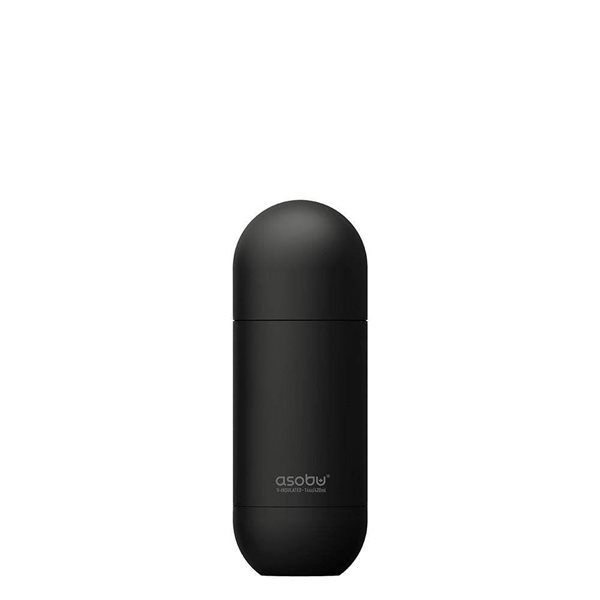 Asobu Orb Black 14 oz Water Bottle with Twist-Off Cap