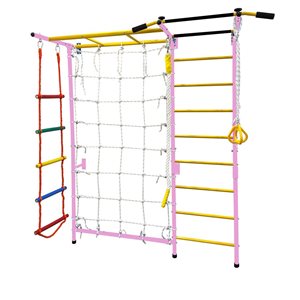 Funphix Pink 7 In 1 Large Swedish Ladder Wall Gym Set