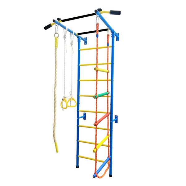 Ensemble de gymnastique mural Funphix petite échelle suédoise 5 en 1 bleu