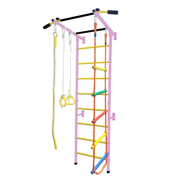 Ensemble de gymnastique mural Funphix petit échelle suédoise 5 en 1 rose