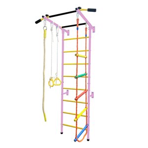 Funphix Pink 5 In 1 Small Swedish Ladder Wall Gym Set