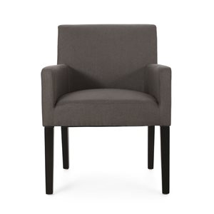 Cape Crack Dark Grey Polyester Fabric/Wooden Legs Armchair