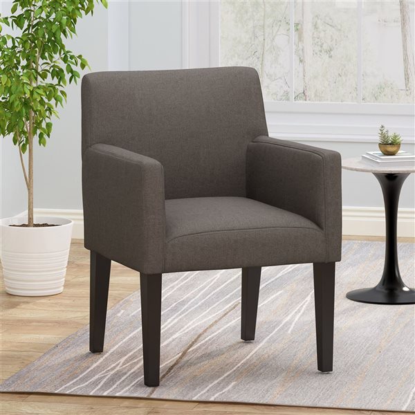 Fauteuil d'appoint Cape Crack tissu polyester gris foncé et pieds en bois