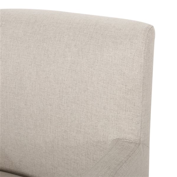 Cape Crack Beige Polyester Fabric/Wooden Legs Armchair