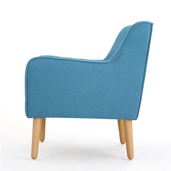 Cape Crack Teal Polyester Fabric/Wooden Legs Armchair