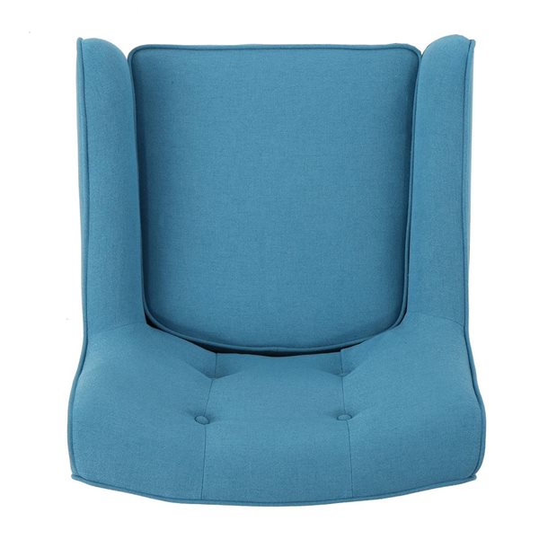 Cape Crack Teal Polyester Fabric/Wooden Legs Armchair