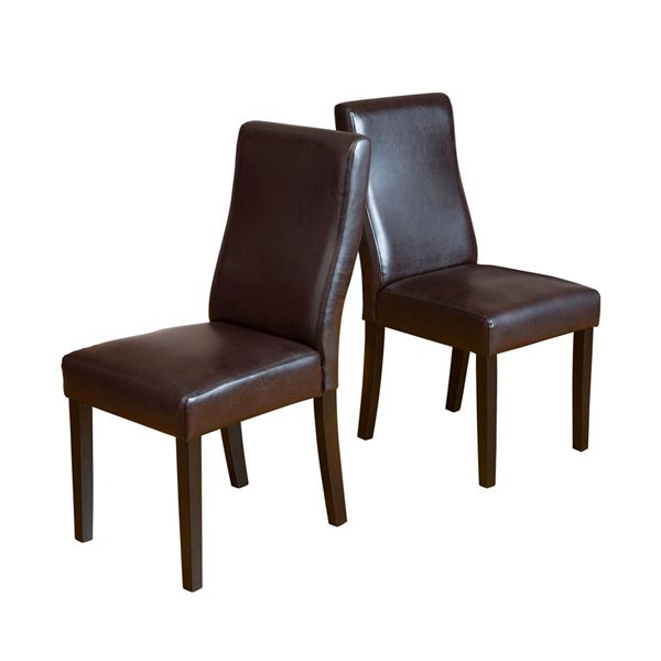 Cape Crack Brown Faux Leather Dining Chairs, Set of 2