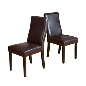 Cape Crack Brown Faux Leather Dining Chairs, Set of 2