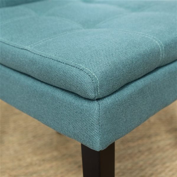 Chaises de salle à manger Cape Crack polyester bleu aqua/pieds en bois, lot de 2