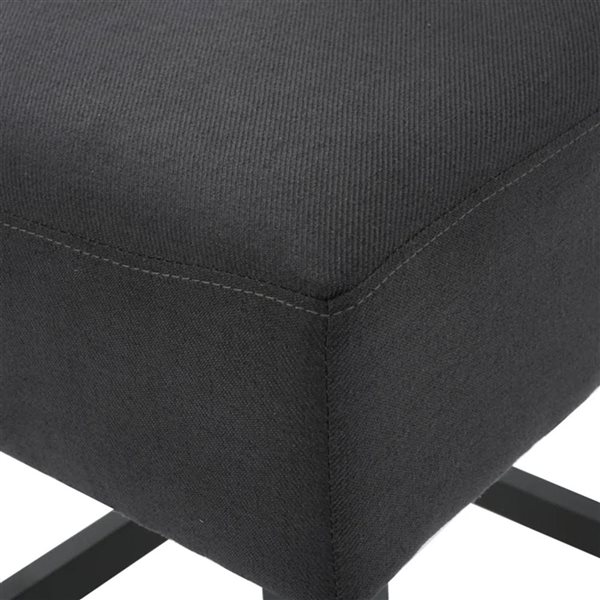 Tabourets de comptoir à dossier en L Cape Crack tissu anthracite/pieds en bois noir, lot de 2