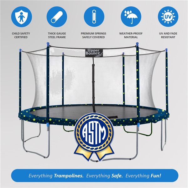 Upper Bounce Machrus 15 FT Round Trampoline Set with Safety Enclosure System