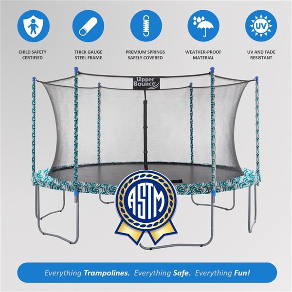 Upper Bounce Machrus 16 FT Round Trampoline Set with Safety Enclosure System