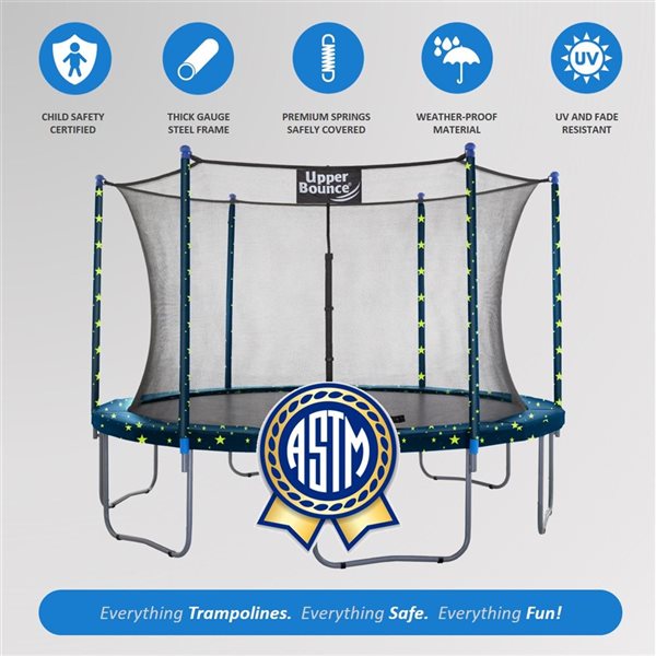 Upper Bounce Machrus 12 FT Round Trampoline Set with Safety Enclosure System