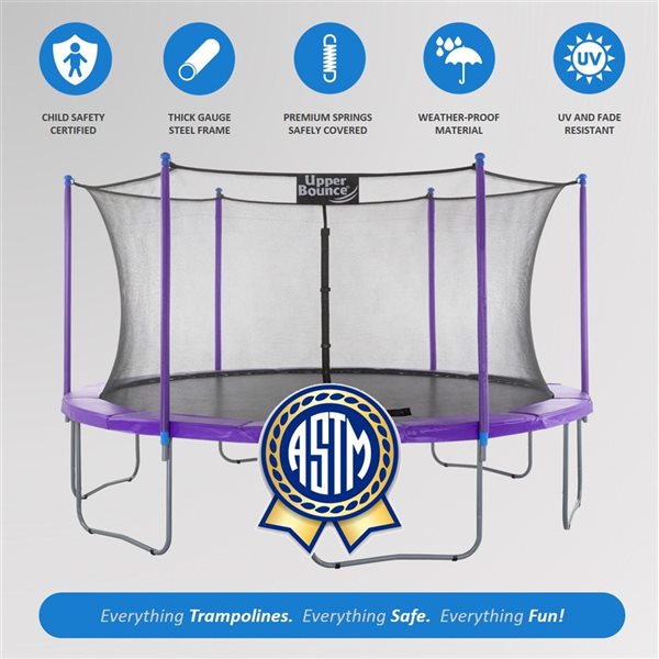 Upper Bounce Machrus 15 FT Round Trampoline Set with Safety Enclosure System