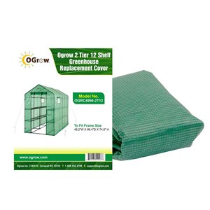 Ogrow Machrus Premium Green PE Greenhouse Replacement Cover for Outdoor Walk in Greenhouse