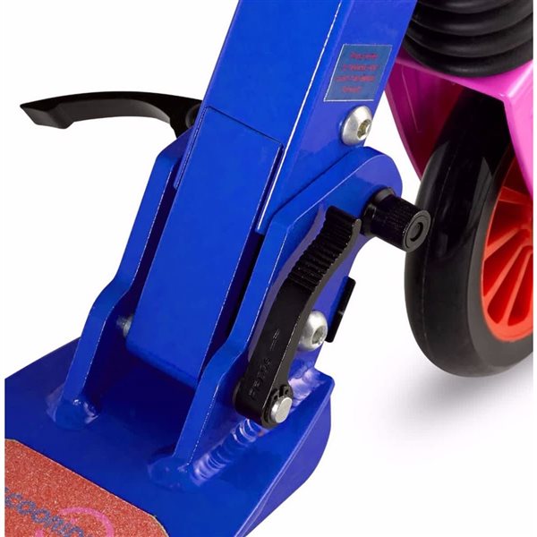 Trottinette pliable pour enfants Machrus Skedaddle S-30 par Scooride bleue