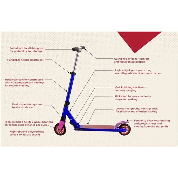 Scooride Machrus Skedaddle S-30 Blue Premium Folding Kids Kick Scooter