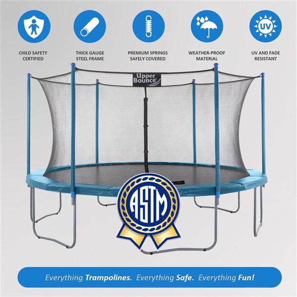 Upper Bounce Machrus 16 FT Round Trampoline Set with Safety Enclosure System