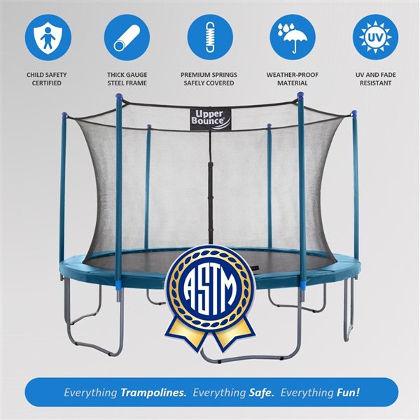 Upper Bounce Machrus 12 FT Round Trampoline Set with Safety Enclosure System