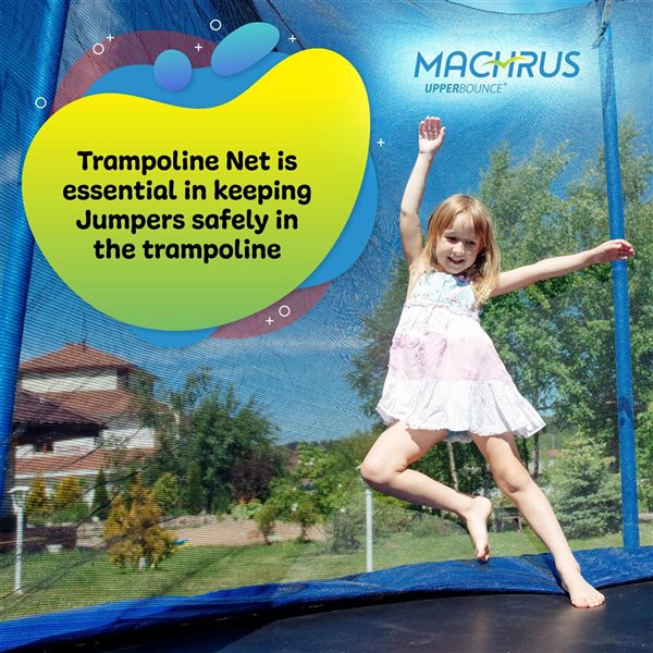 Filet de sécurité pour trampoline Machrus par Upper Bounce de 17 pieds avec 8 poteaux incurvés