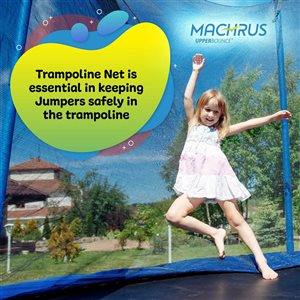 Upper Bounce Machrus Trampoline Safety Net Fits 17 ft using 8 Curved Poles