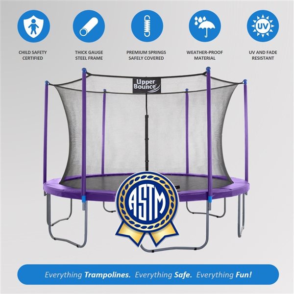 Upper Bounce Machrus 12 FT Round Trampoline Set with Safety Enclosure System