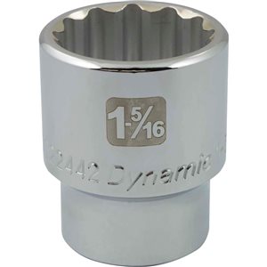 Dynamic Tools 3/4" Drive 12 Point SAE, 1-5/16-in Standard Length, Chrome Finish Socket