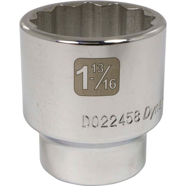 Dynamic Tools 3/4-in Drive 12 Point SAE, 1-13/16-in Standard Length, Chrome Finish Socket