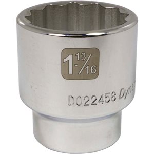 Dynamic Tools 3/4-in Drive 12 Point SAE, 1-13/16-in Standard Length, Chrome Finish Socket