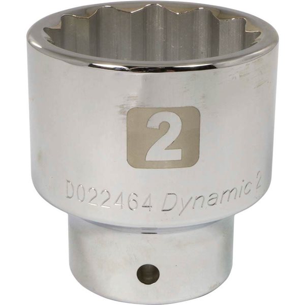 Dynamic Tools 3/4-in Drive 12 Point SAE, 2-in Standard Length, Chrome Finish Socket