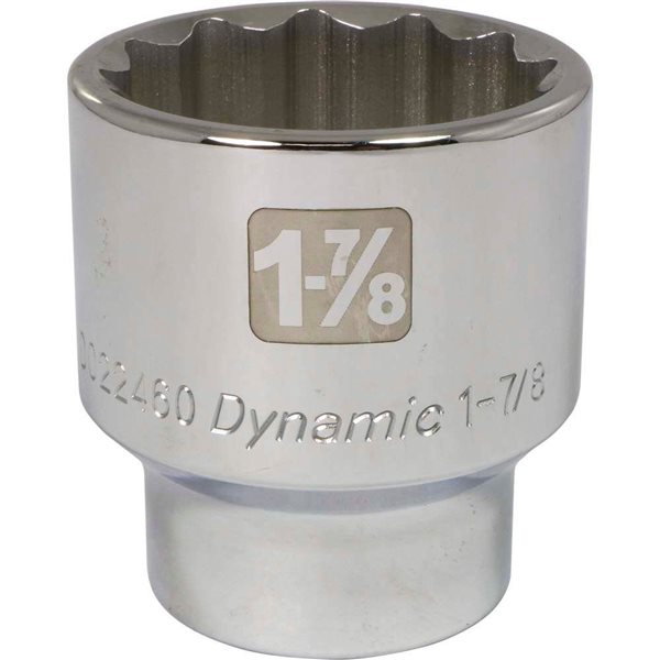 Dynamic Tools 3/4-in Drive 12 Point SAE, 1-7/8-in Standard Length, Chrome Finish Socket