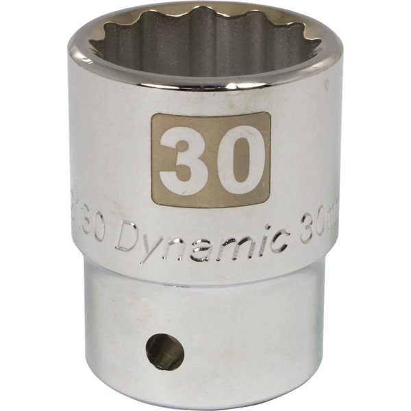 Dynamic Tools 3/4-in Drive 12 Point Metric, 30mm Standard Length, Chrome Finish Socket