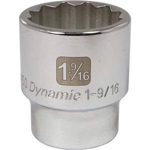 Dynamic Tools 3/4-in Drive 12 Point SAE, 1-9/16-in Standard Length, Chrome Finish Socket