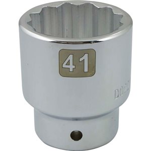 Dynamic Tools 3/4-in Drive 12 Point Metric, 41mm Standard Length, Chrome Finish Socket