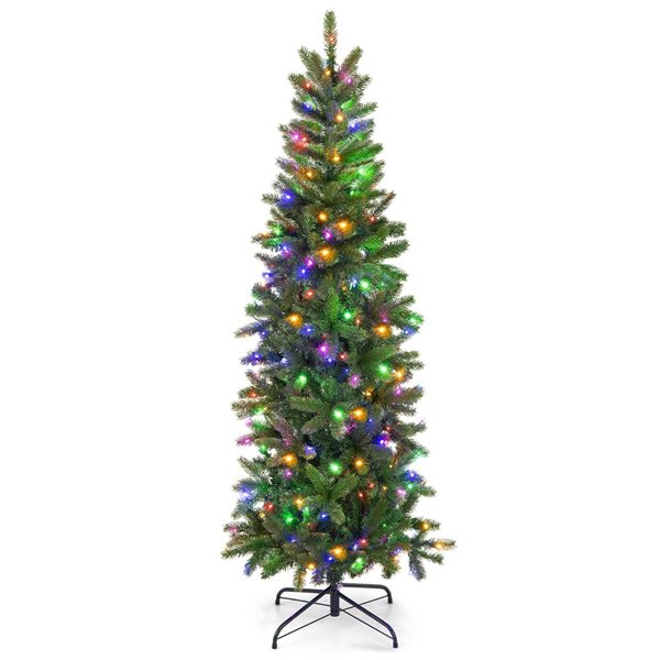 Costway 5-ft Pre-Lit Hinged Artificial Christmas Tree with 390 Tips and 180 Multicolour Lights