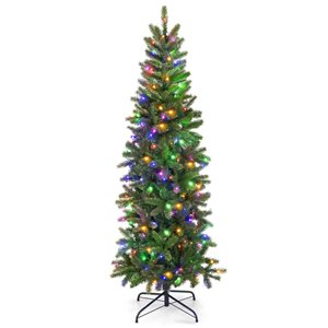 Costway 5-ft Pre-Lit Hinged Artificial Christmas Tree with 390 Tips and 180 Multicolour Lights