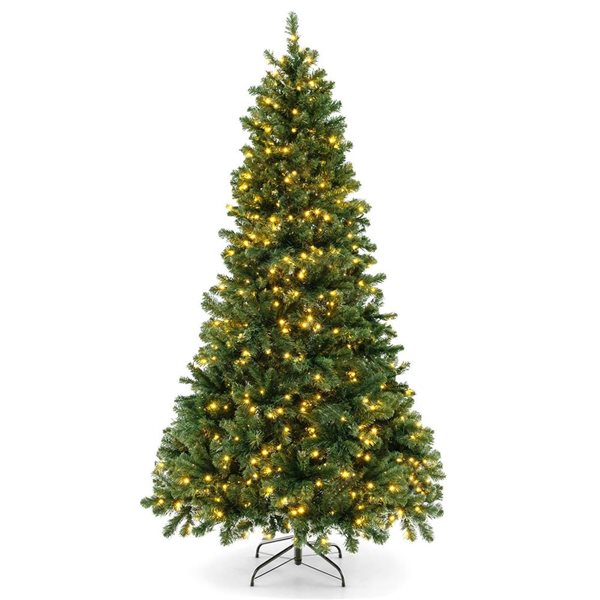 Costway 6-ft 560 Warm White LED Lighted Artificial Xmas Tree with 821 PVC Branch Tips