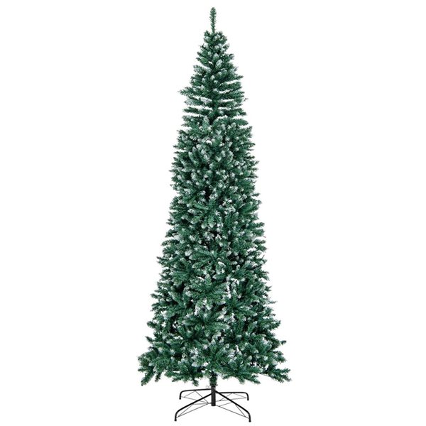 Costway 9-ft 1298 Tip Pre-Lit Christmas Tree Hinged Slim Pencil Xmas with 500 LED Lights
