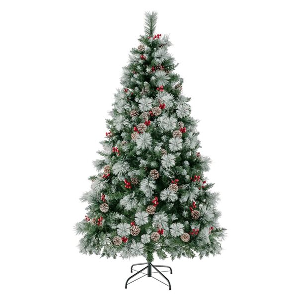 Costway 6-ft Pre-Lit Artificial Christmas Tree Hinged with Pine Needles - 350 LED Lights