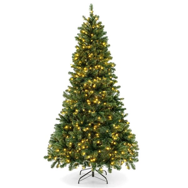 Costway 7-ft 1188 PVC Branch Tip Artificial Xmas Tree - 700 Warm White LED Lights