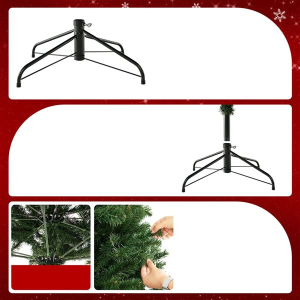 Costway 7-ft 1188 PVC Branch Tip Artificial Xmas Tree - 700 Warm White LED Lights